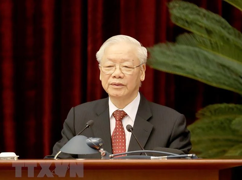 Tổng bí thư phát biểu chỉ đạo tại hội nghị. Ảnh: TTXVN