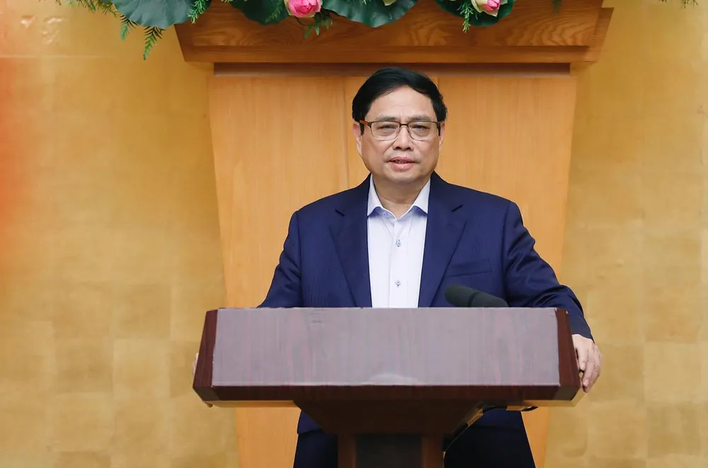 Thủ tướng Phạm Minh Chính chủ trì phiên họp Chính phủ thường kỳ tháng 11. Ảnh: VGP