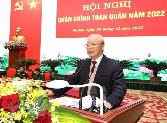 Tổng Bí thư Nguyễn Phú Trọng phát biểu chỉ đạo hội nghị. Ảnh: TTXVN