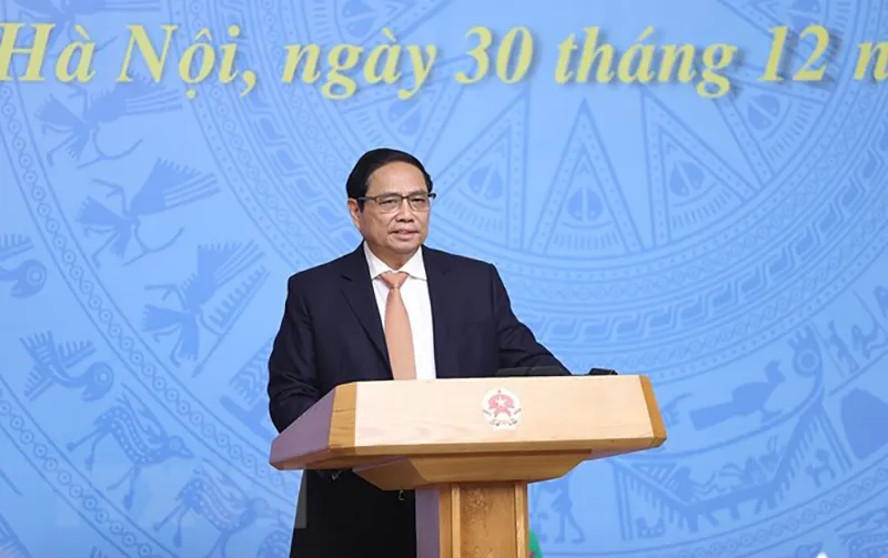 Thủ tướng Phạm Minh Chính phát biểu tại buổi gặp gỡ các nhân chứng. Ảnh: TTXVN