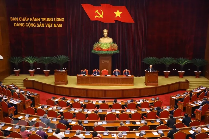 Tổng Bí thư Nguyễn Phú Trọng phát biểu tại buổi gặp gỡ. Ảnh: TTXVN