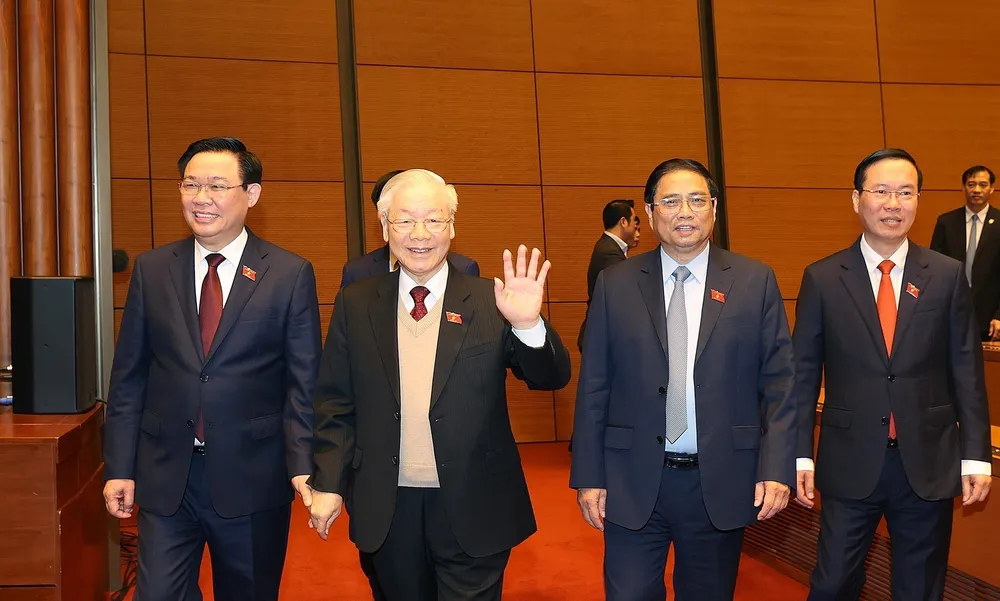 Tổng bí thư Nguyễn Phú Trọng và các lãnh đạo Đảng, Nhà nước. Ảnh: TTXVN Tổng bí thư Nguyễn Phú Trọng và các lãnh đạo Đảng, Nhà nước. Ảnh: TTXVN