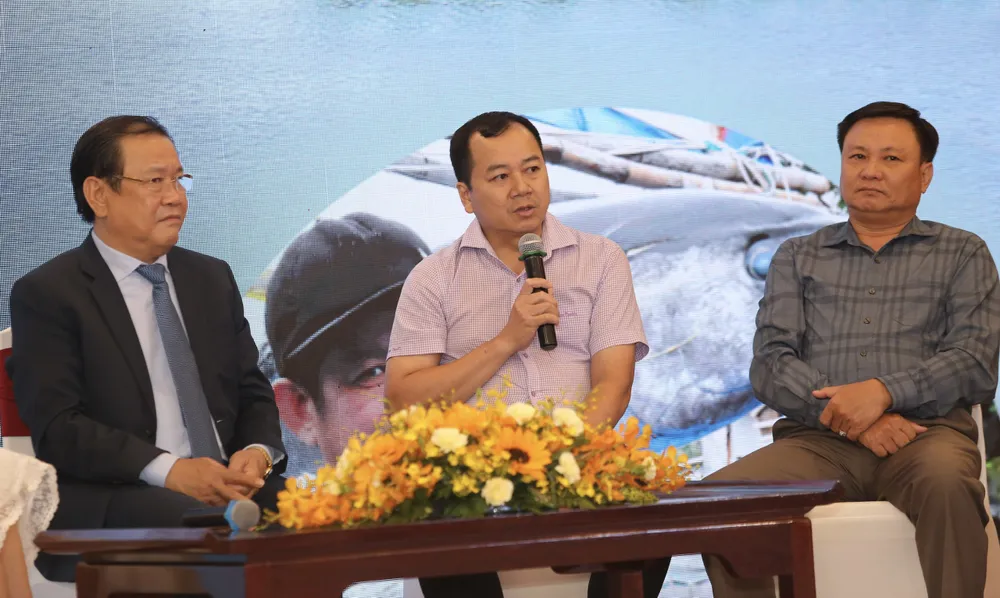 Ông Trần Đình Luân, Tổng Cục trưởng Tổng cục thủy sản, Bộ NN&PTNT, phát biểu tại buổi lễ. Ảnh: HOÀNG GIANG Ông Trần Đình Luân, Tổng Cục trưởng Tổng cục thủy sản, Bộ NN&PTNT, phát biểu tại buổi lễ. Ảnh: HOÀNG GIANG