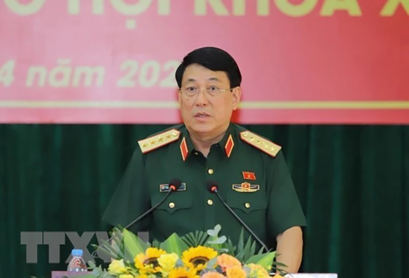 Đại tướng Lương Cường phát biểu chỉ đạo kỳ họp. Ảnh: TTXVN