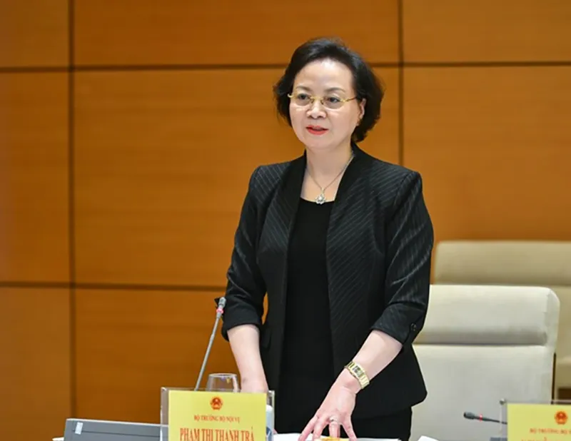 Bộ trưởng Bộ Nội vụ Phạm Thị Thanh Trà. Ảnh: QH Bộ trưởng Bộ Nội vụ Phạm Thị Thanh Trà. Ảnh: QH