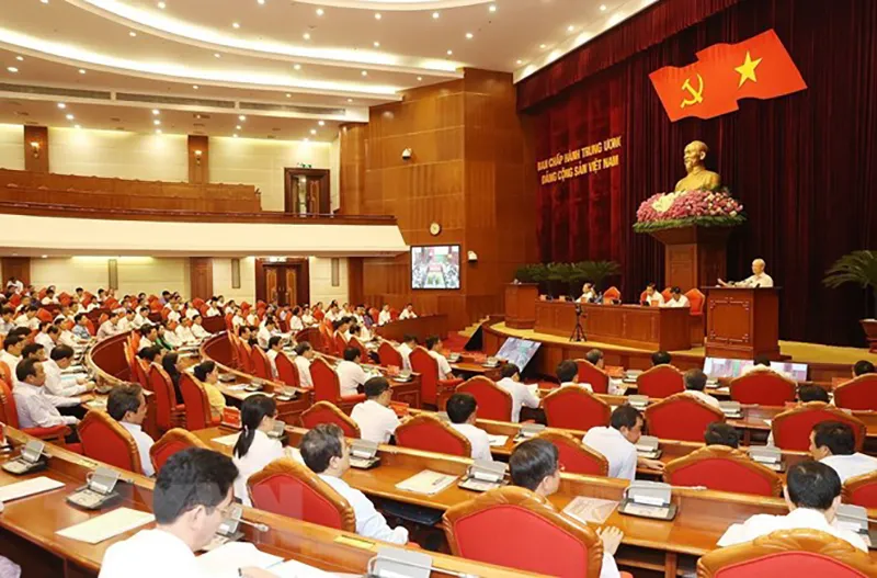 Tổng Bí thư Nguyễn Phú Trọng phát biểu kết luận hội nghị. Ảnh: TTXVN Tổng Bí thư Nguyễn Phú Trọng phát biểu kết luận hội nghị. Ảnh: TTXVN