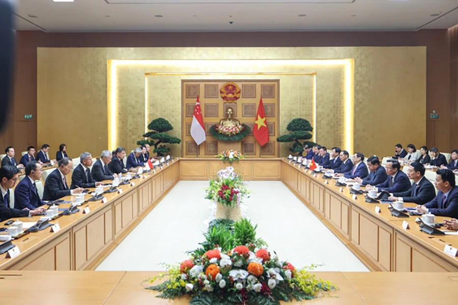 Quang cảnh buổi hội đàm. Ảnh: VGP