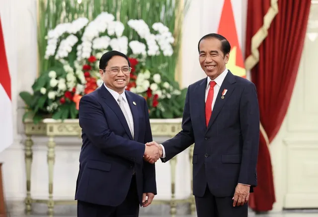 Thủ tướng Phạm Minh Chính hội kiến Tổng thống Indonesia Joko Widodo. Ảnh: VGP
