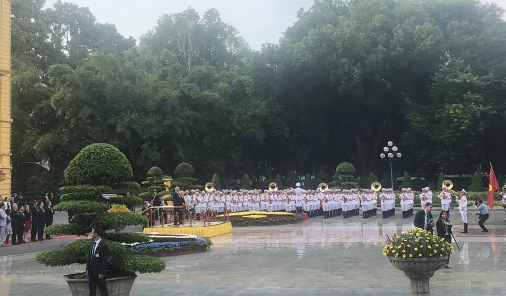 Lễ đón chính thức Tổng thống Mỹ Joe Biden đang được diễn ra. Ảnh: VIẾT THỊNH