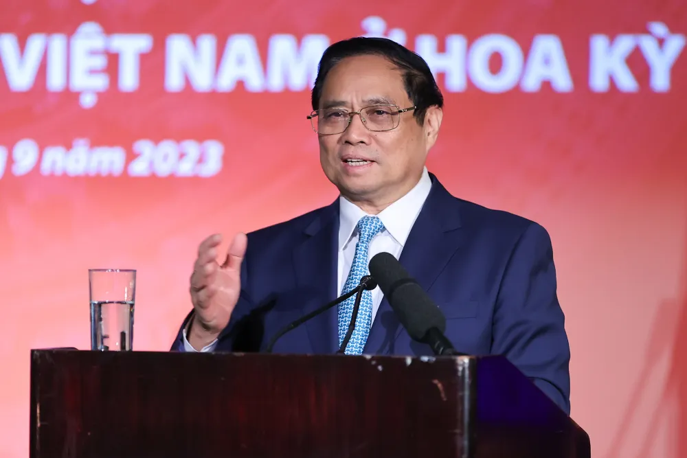 Thủ tướng Phạm Minh Chính gặp gỡ đại diện cộng đồng người Việt Nam tại Mỹ. Ảnh: VGP thu-tuong-pham-minh-chinh-gap-kieu-bao-tai-my.jpg
