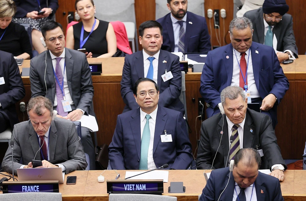 Thủ tướng Phạm Minh chính phát biểu tại Hội nghị Thượng đỉnh Tham vọng khí hậu. Ảnh: VGP Thông điệp của thủ tướng phạm minh chính tại hội nghị thượng đỉnh tham vọng khí hậu