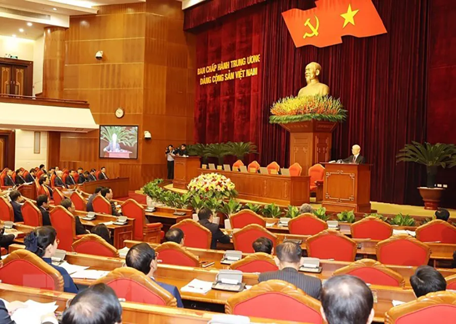Sau Hội nghị Trung ương 8, Bộ Chính trị sẽ sớm xem xét, quyết định một bước quy hoạch Ban Chấp hành Trung ương Đảng nhiệm kỳ 2026-2031. Ảnh: TTXVN tong-bi-thu-be-mac-hoi-nghi-trung-uong-8-3.jpg