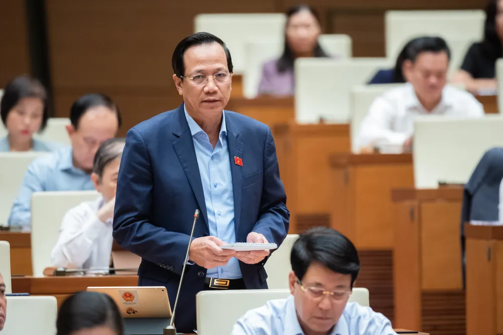 Bộ trưởng Bộ LĐ-TB&XH Đào Ngọc Dung phát biểu tại phiên thảo luận. Ảnh: PHẠM THẮNG bt-dao-ngoc-dung-9975-6641.jpeg