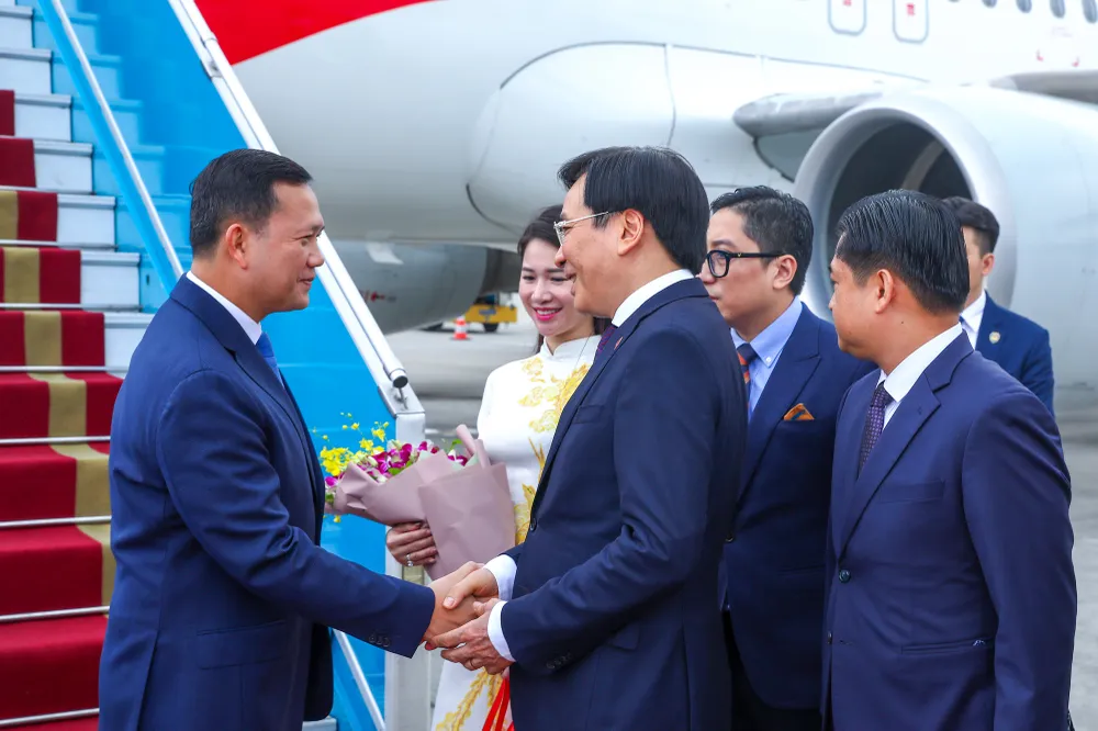 Lễ đón chính thức và hội đàm với Thủ tướng Campuchia Hun Manet thăm Việt Nam