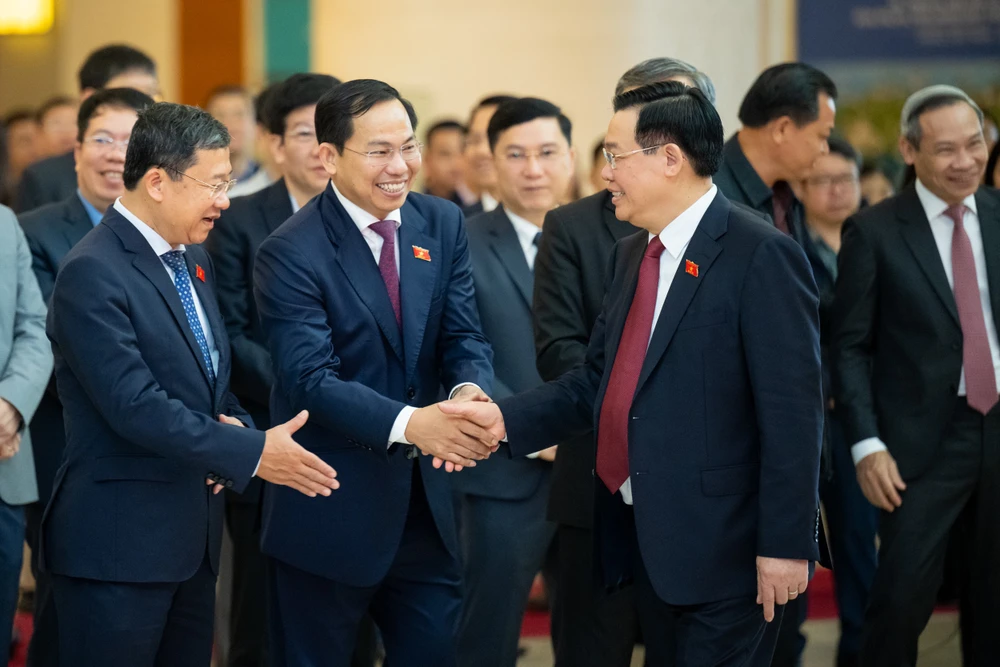 Chủ tịch QH Vương Đình Huệ gặp mặt đầu Xuân các đại biểu QH chuyên trách ở Trung ương, cán bộ, công chức, viên chức, người lao động Văn phòng QH. Ảnh: Quochoi Chủ tịch Quốc hội Vương Đình Huệ: Sẵn sàng biến những điều bất thường thành bình thường