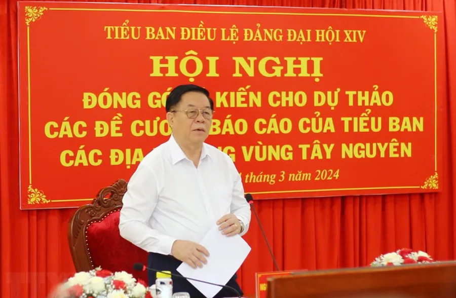 Tiểu ban Điều lệ Đảng Đại hội XIV làm việc với lãnh đạo 5 tỉnh Tây Nguyên
