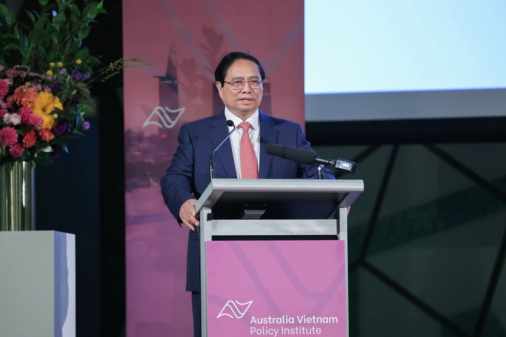Thủ tướng Phạm Minh Chính phát biểu tại diễn đàn. Ảnh: VGP Thủ tướng Phạm Minh Chính nói về kỳ vọng '5 cái hơn' khi quan hệ Việt Nam – Australia được nâng cấp