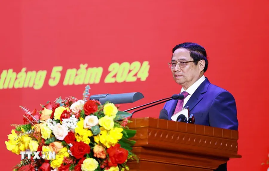 Thủ tướng phát biểu tại buổi thăm và làm việc với Binh đoàn 12. Ảnh: VGP thu-tuong-pham-minh-chinh-tham-lam-viec-tai-binh-doan-12 (2).jpg
