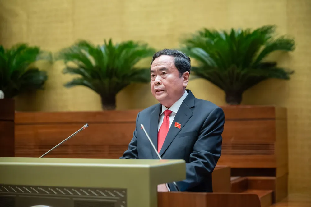 Tân Chủ tịch Quốc hội Trần Thanh Mẫn phát biểu sau lễ tuyên thệ Ảnh: QUANG VINH Phát biểu của ông Trần Thanh Mẫn sau khi nhậm chức Chủ tịch Quốc hội