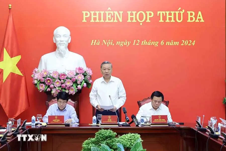 Chủ tịch nước Tô Lâm phát biểu kết luận phiên họp. Ảnh: TTXVN chu-tich-nuoc-to-lam-nhan-them-nhiem-vu-moi-1.jpeg