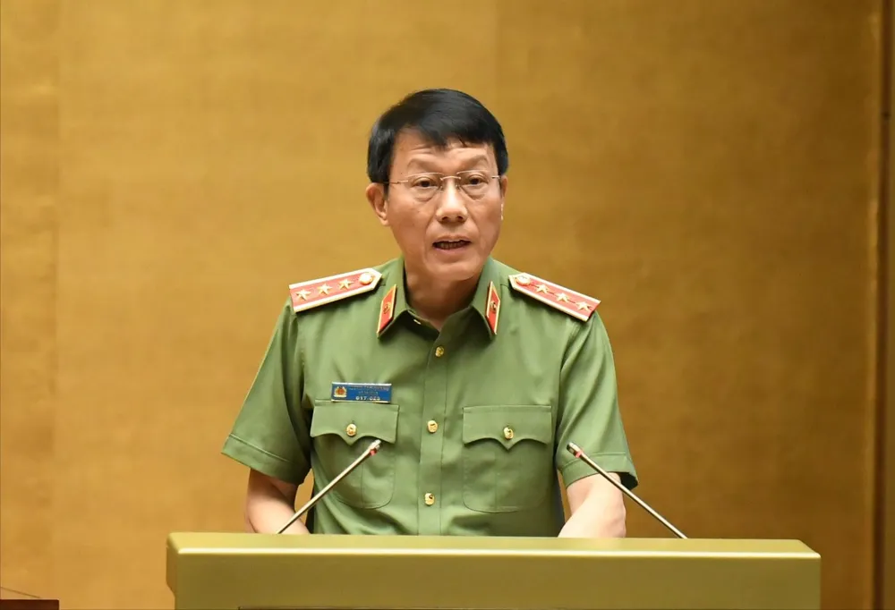 Thượng tướng Lương Tam Quang, Bộ trưởng Bộ Công an. Ảnh: QH Tranh luận về nhà ở kết hợp kinh doanh phải có giải pháp ngăn cháy