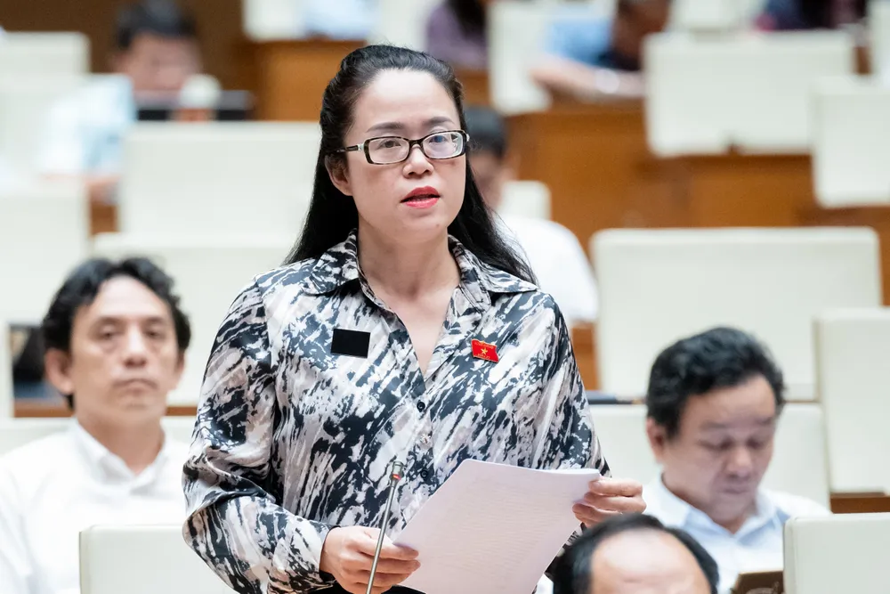 ĐB Dương Minh Ánh (Đoàn ĐBQH TP Hà Nội). Ảnh: PHẠM THẮNG 4-van-de-lon-can-quan-tam-khi-tang-luong-co-so-duong-minh-anh.jpg