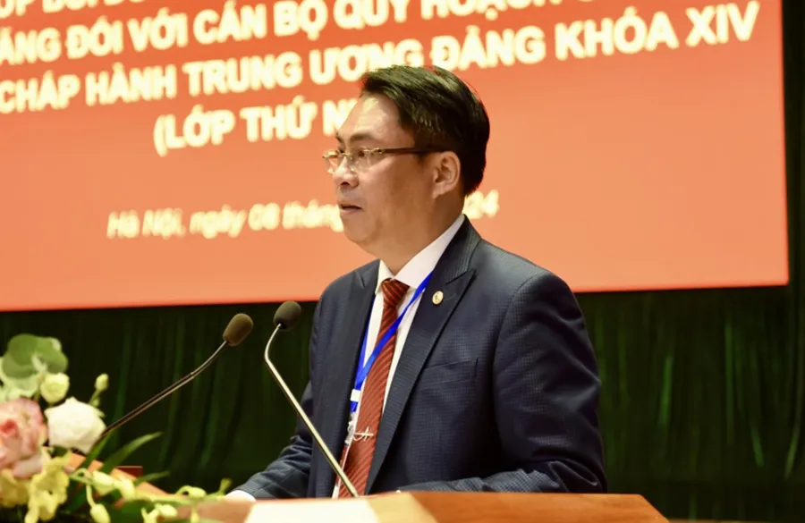 Ông Phan Thăng An, Phó Trưởng Ban Tổ chức Trung ương. Ảnh: VOV 50-can-bo-quy-hoach-uy-vien-trung-uong-khoa-xiv-tham-du-lop-boi-duong-cap-nhat-ky-nang-1.jpg