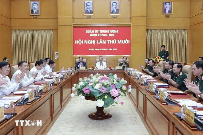 Toàn cảnh Hội nghị Quân ủy Trung ương lần thứ 10. Ảnh: TTXVN tong-bi-thu-nguyen-phu-trong-quan-uy-trung-uong-phai-lam-tot-viec-tao-nguon-quy-hoach-can-bo-1.jpg