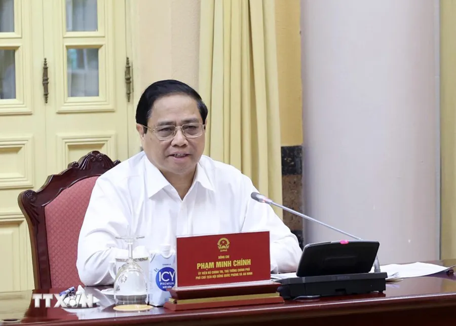 Thủ tướng Phạm Minh Chính phát biểu tại Phiên họp thứ 5 Hội đồng Quốc phòng và An ninh. Ảnh: TTXVN chu-tich-nuoc-to-lam-chu-tri-phien-hop-thu-5-hoi-dong-quoc-phong-va-an-ninh.jpg