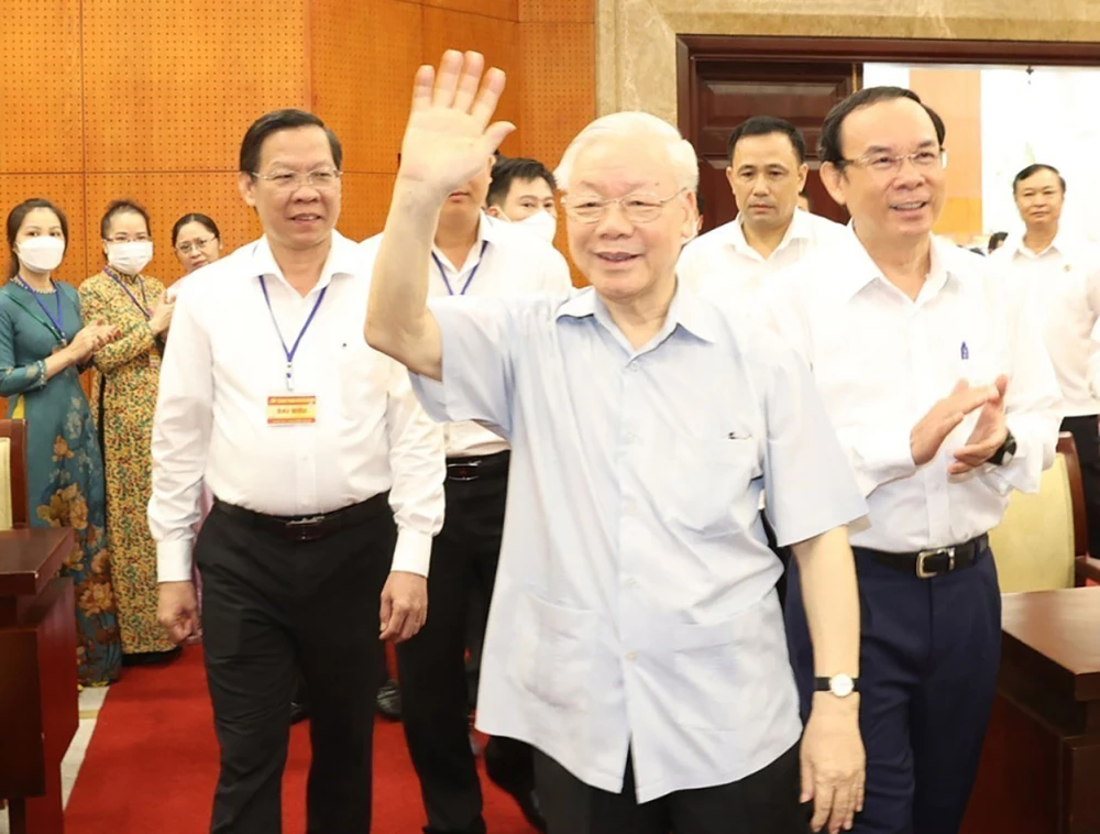 Tổng Bí thư Nguyễn Phú Trọng trong chuyến thăm, làm việc với TP.HCM, tháng 9-2022. Ảnh: TTXVN nhung-quyet-sach-mang-dau-an-cua-tong-bi-thu-nguyen-phu-trong-voi-tp-hcm.jpg