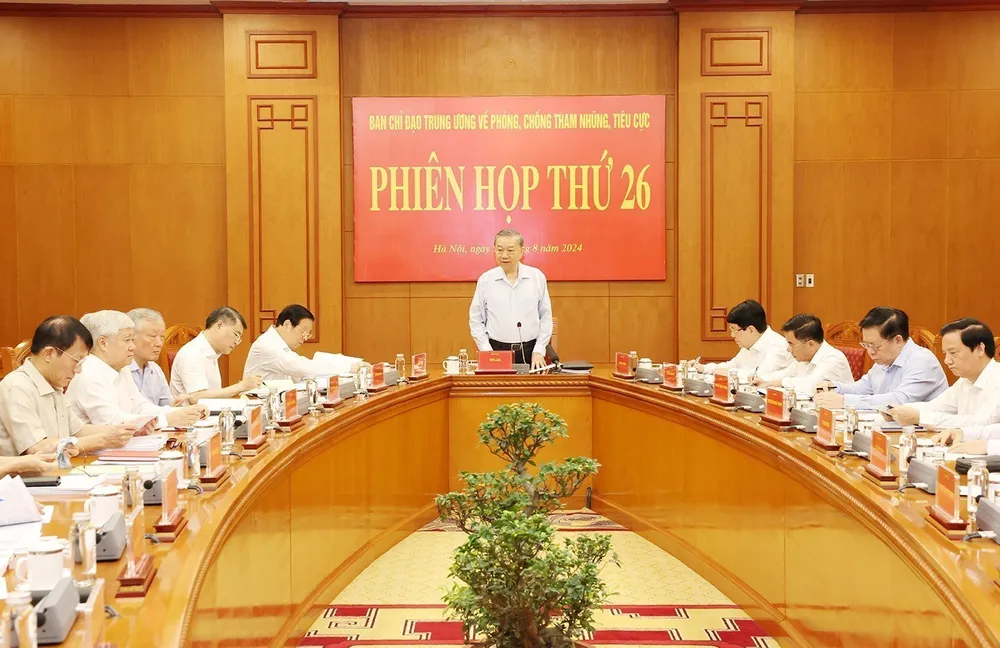 Tổng Bí thư, Chủ tịch nước Tô Lâm chủ trì phiên họp thứ 26 của Ban Chỉ đạo Trung ương về phòng, chống tham nhũng, tiêu cực. Ảnh: TTXVN 7 kết quả nổi bật trong phòng, chống tham nhũng, tiêu cực