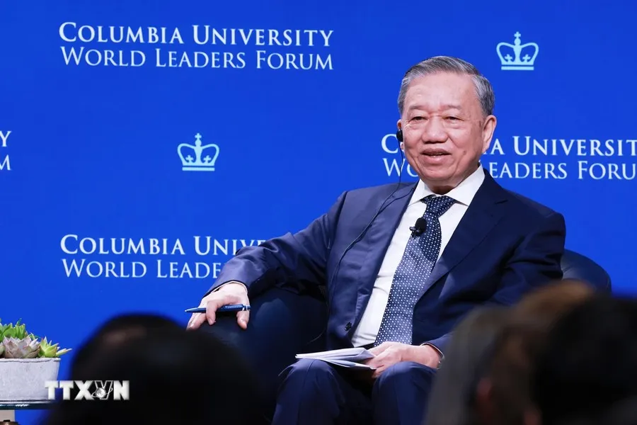 Tổng Bí thư, Chủ tịch nước Tô Lâm nói chuyện với sinh viên Đại học Columbia. Ảnh: TTXVN ong-bi-thu-chu-tich-nuoc-noi-ve-tam-nhin-cho-ky-nguyen-vuon-minh-cua-dan-toc-viet-nam-3.jpg