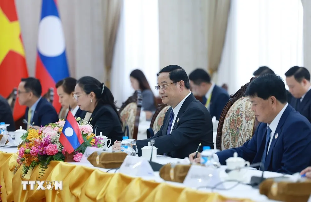 Thủ tướng Lào Sonexay Siphandone phát biểu. Ảnh: TTXVN Thủ tướng Phạm Minh Chính khẳng định Việt Nam dành ưu tiên cao nhất cho mối quan hệ vĩ đại với Lào