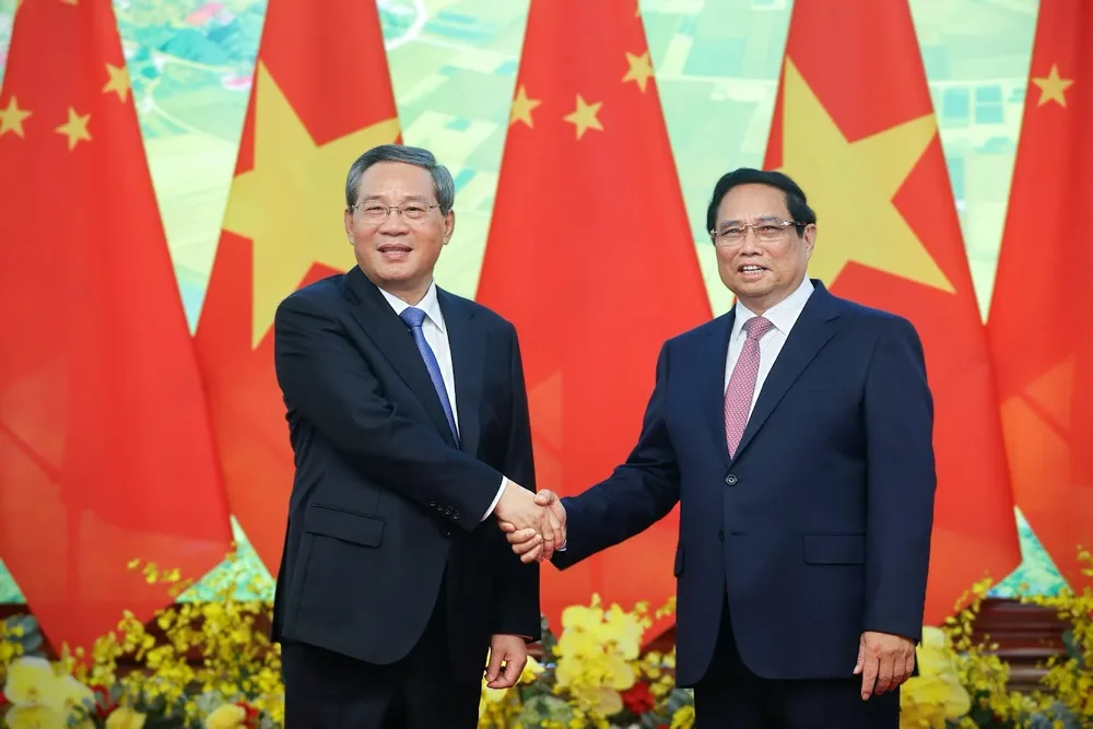 Thủ tướng Phạm Minh Chính và Thủ tướng Trung Quốc Lý Cường trước hội đàm. Ảnh: VGP Thu-tuong-pham-minh-chinh-hoi-dam-thu-tuong-trung-quoc-ly-cuong-5.jpg