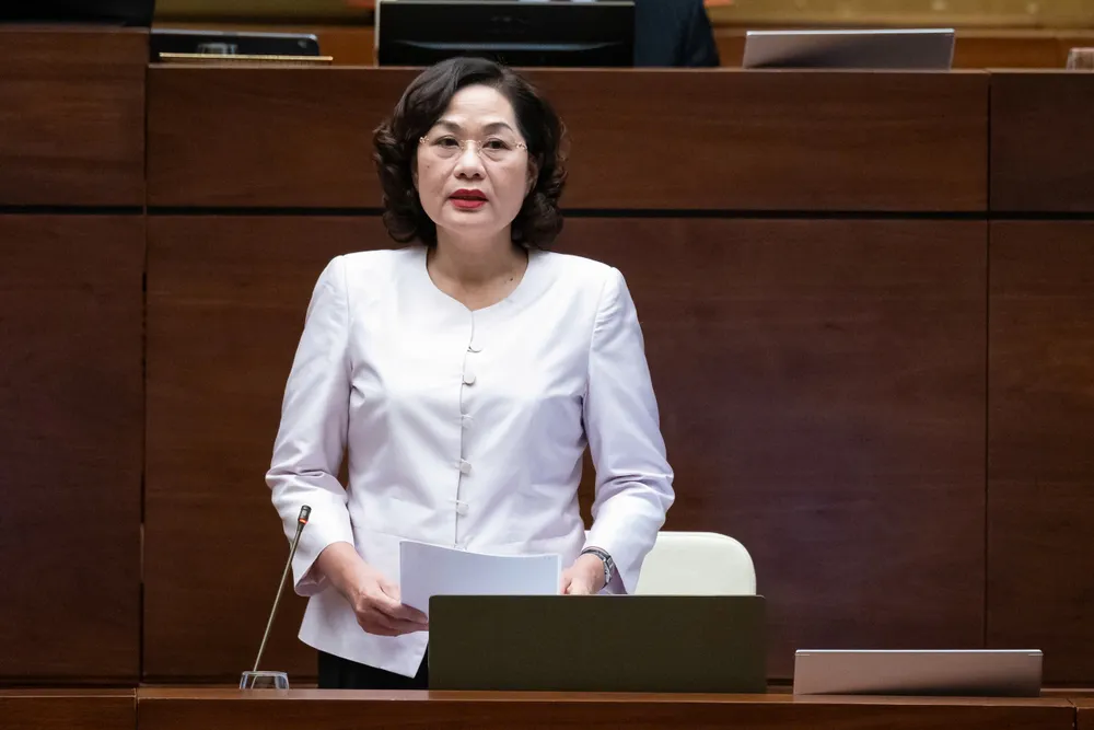 Thống đốc Ngân hàng Nhà nước Việt Nam Nguyễn Thị Hồng. Ảnh: PHẠM THẮNG Chất vấn tại Quốc hội: 'Nóng' chuyện giá vàng và 'vàng chết' trong dân thị trường vàng