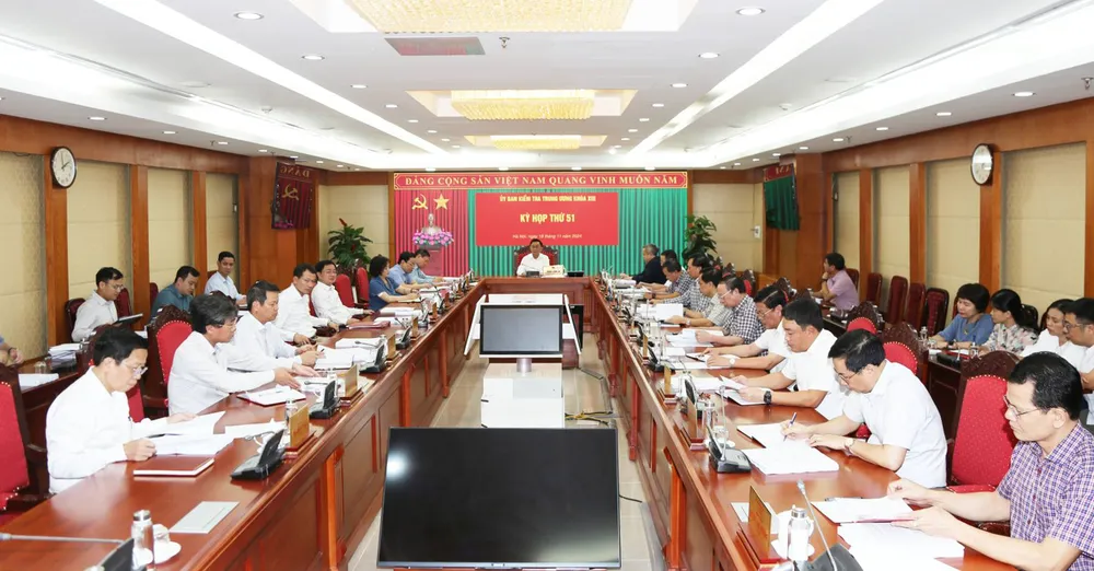 Quang cảnh Kỳ họp thứ 51 của Ủy ban Kiểm tra Trung ương. Ảnh: UBKTTW UBKT Trung ương đề nghị kỷ luật nhiều cán bộ của Vĩnh Phúc