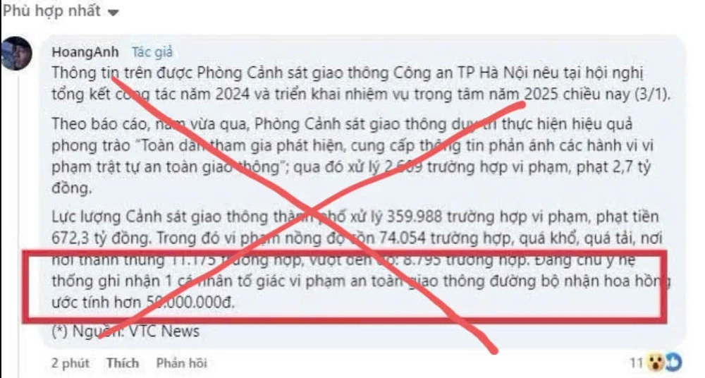 Thực hư chuyện nam thanh niên thu 50 triệu đồng từ việc tố giác vi phạm giao thông