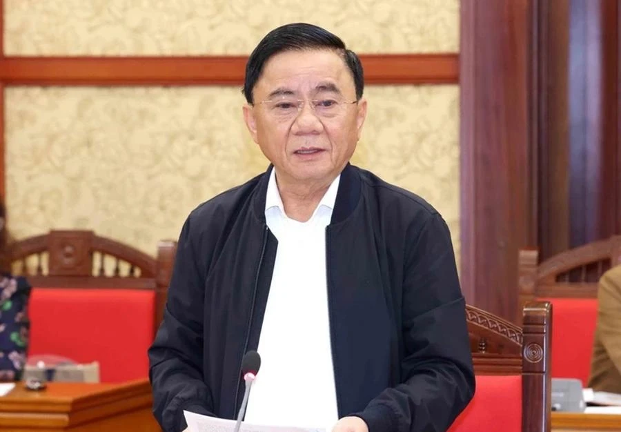 Ủy viên Bộ Chính trị, Thường trực Ban Bí thư Trần Cẩm Tú phát biểu tại hội nghị. Ảnh: TTXVN Hội nghị triển khai Chương trình làm việc của Bộ Chính trị, Ban Bí thư năm 2025