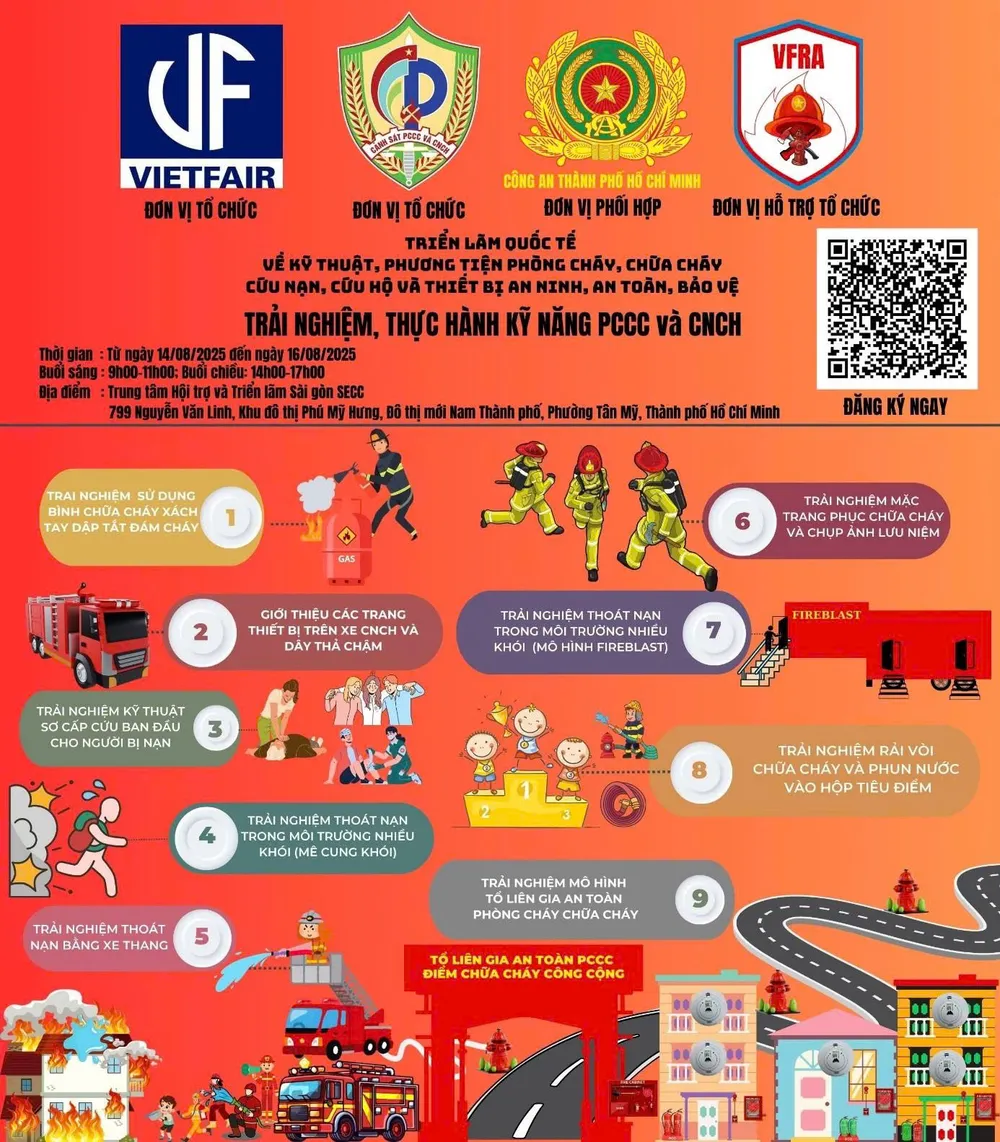 TP.HCM: Triển lãm quốc tế và những kỹ năng cần biết về phòng cháy, chữa cháy