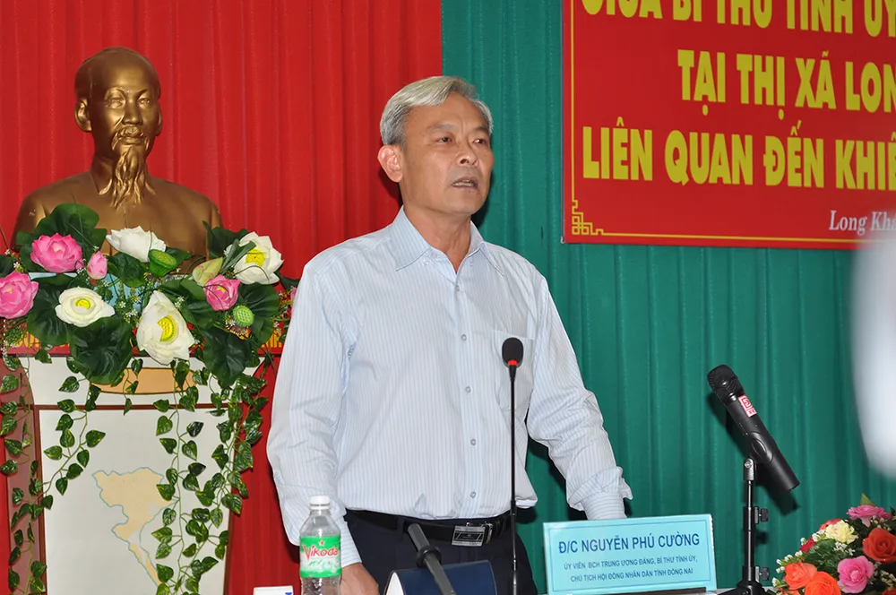 Bí thư Tỉnh ủy Nguyễn Phú Cường tại buổi hòa giải