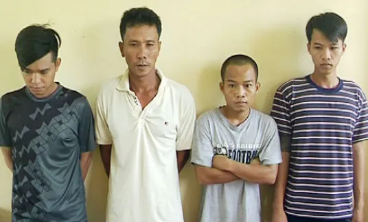 Các nghi can bị cơ quan công an bắt giữ