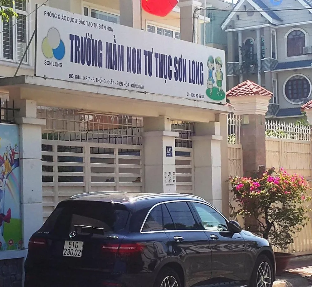 Trường mầm non tư thục Sơn Long nơi xảy ra sự việc.