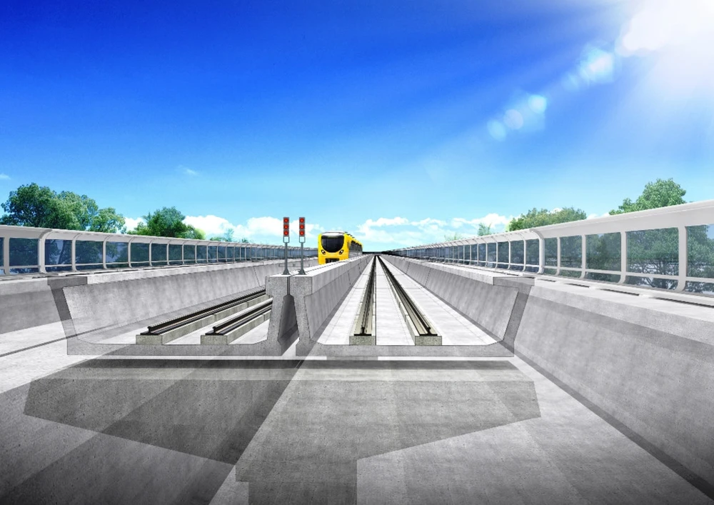 Phoi canh duong tren cao cua tuyen metro 33.000 ty o Ha Noi hinh anh 3