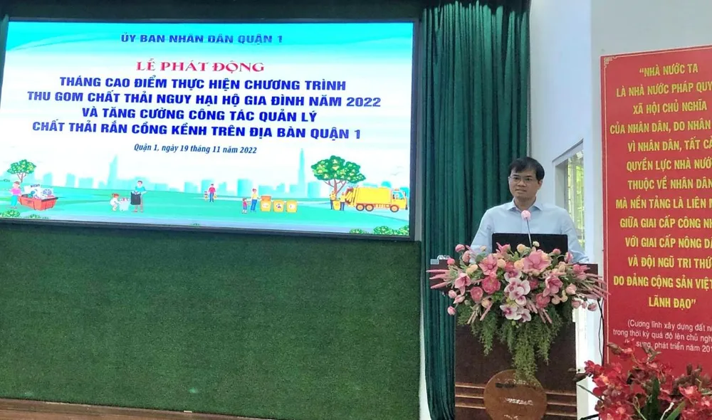 Ông Vũ Nguyễn Quang Vinh phát biểu tại buổi lễ phát động. Ảnh: NC Ông Vũ Nguyễn Quang Vinh phát biểu tại buổi lễ phát động. Ảnh: NC