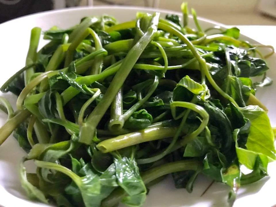 Nhiều người cho rằng ăn rau muống sau phẫu thuật thẩm mỹ sẽ gây sẹo lồi. Ảnh: VH