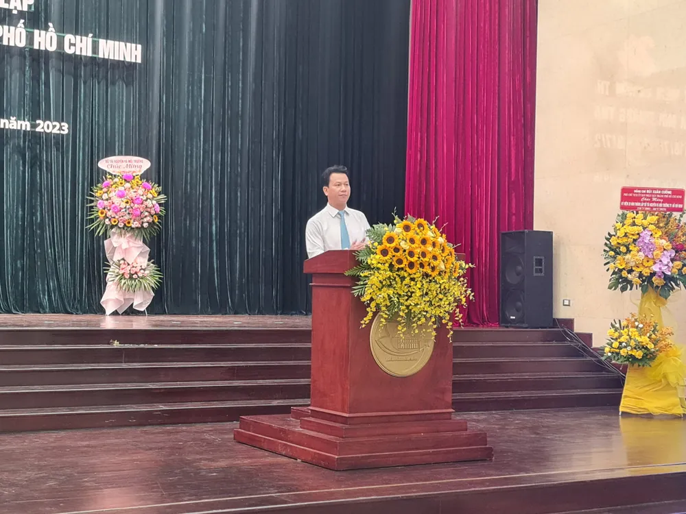 Bộ trưởng Bộ TN&amp;MT Đặng Quốc Khánh phát biểu tại lễ kỷ niệm. Ảnh: NC