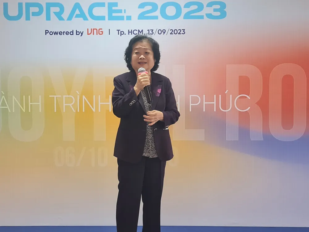 Bà Trương Mỹ Hoa, nguyên Phó Chủ tịch nước phát biểu tại buổi khai mạc. Ảnh: NGUYÊN VÕ