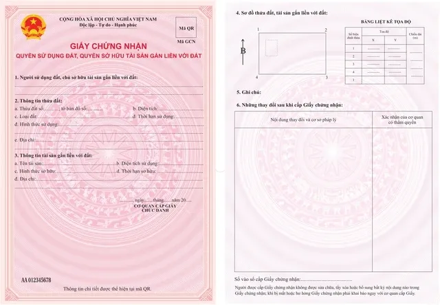 Mẫu sổ hồng mới có mã QR, giúp người sử dụng dễ dàng phân biệt, nhận biết giấy thật hoặc giả. Sổ hồng mới chống làm giả, sẽ được sử dụng từ khi nào?