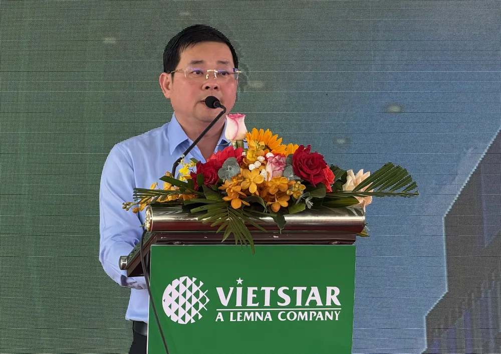 Ông Nguyễn Toàn Thắng, Giám đốc Sở TN&amp;MT TP.HCM phát biểu tại buổi lễ khởi công. Ảnh: NGUYỄN CHÂU