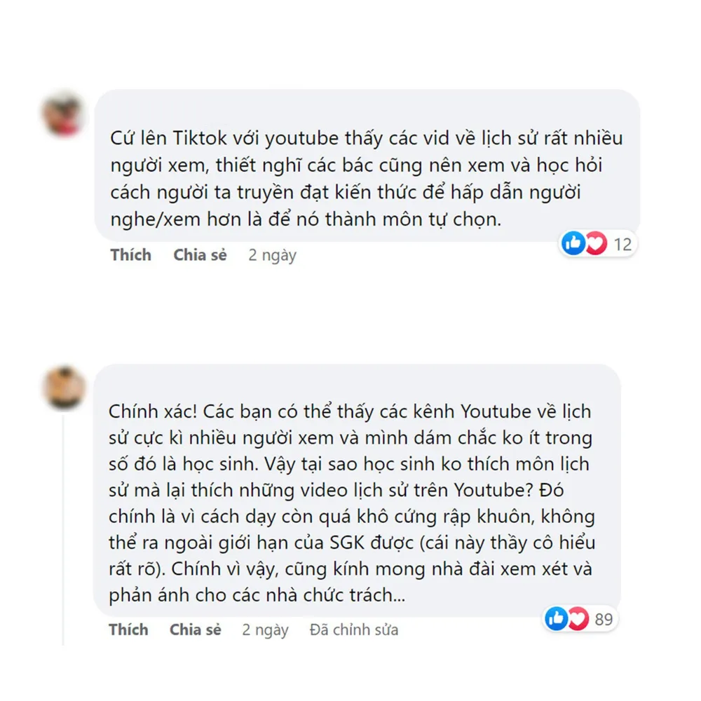 Không ít bạn trẻ bày tỏ quan điểm, đưa ra kiến nghị giải pháp và lo lắng cho tương lai môn Lịch sử. Ảnh: DL